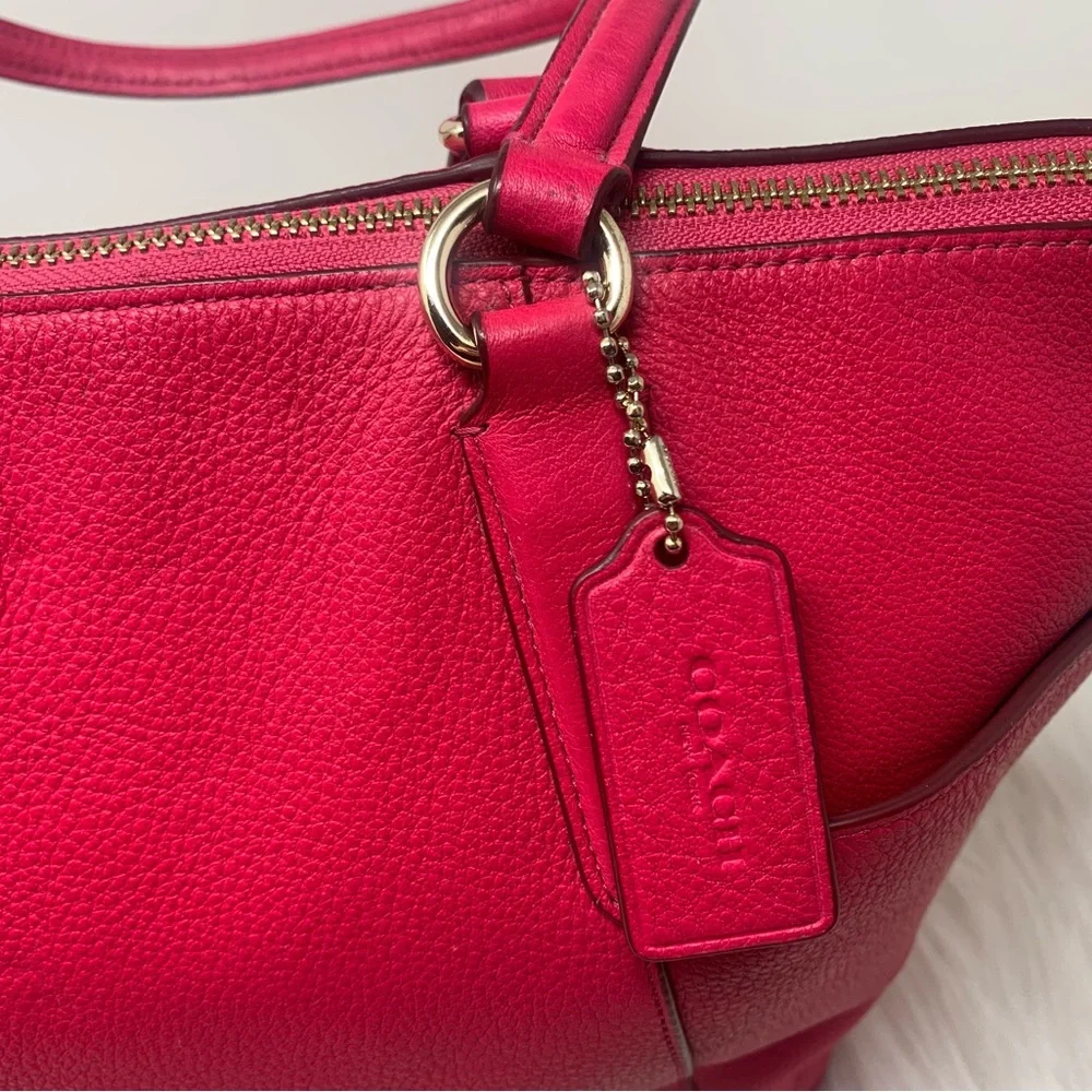 Coach Hot Pink Leather Tote Bag - Picture 9 of 15